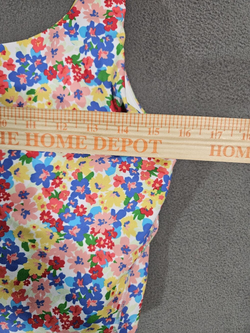Old Navy Active Powersoft Sports Bra Rainbow Floral Go Dry Crop Tank Large - Picture 3 of 6